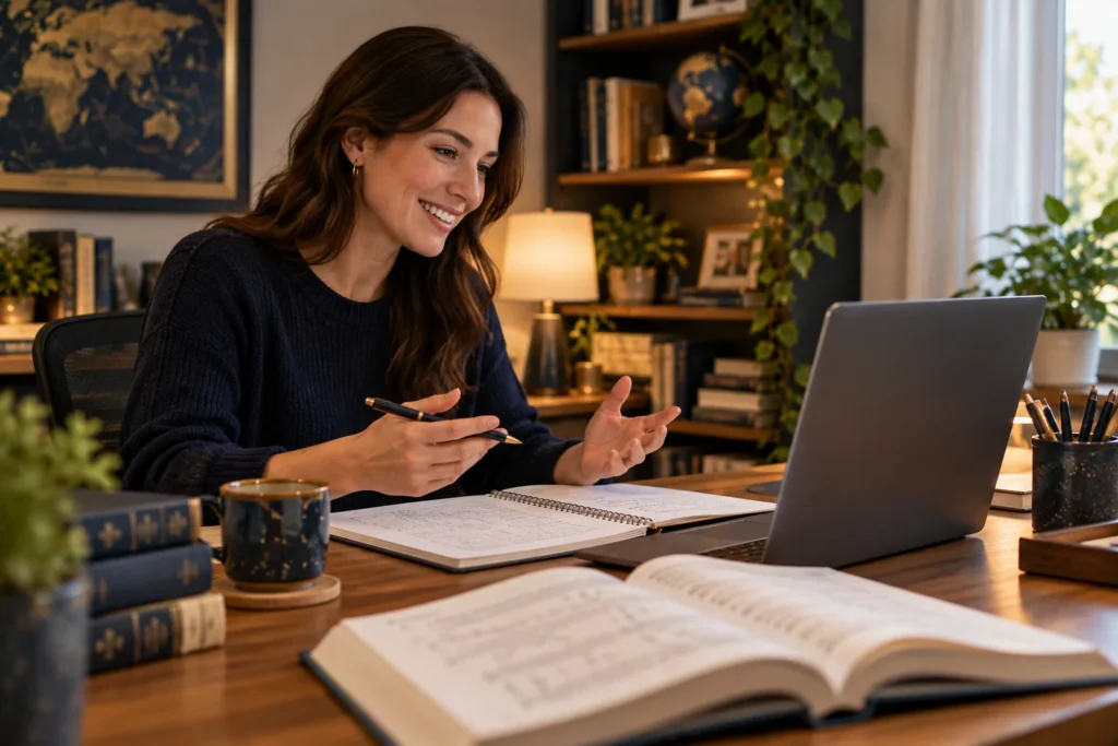 Tutor preparing and delivering personalised support online