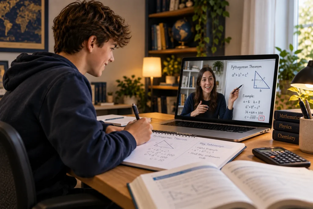 Online mathematics tutoring with guided practice